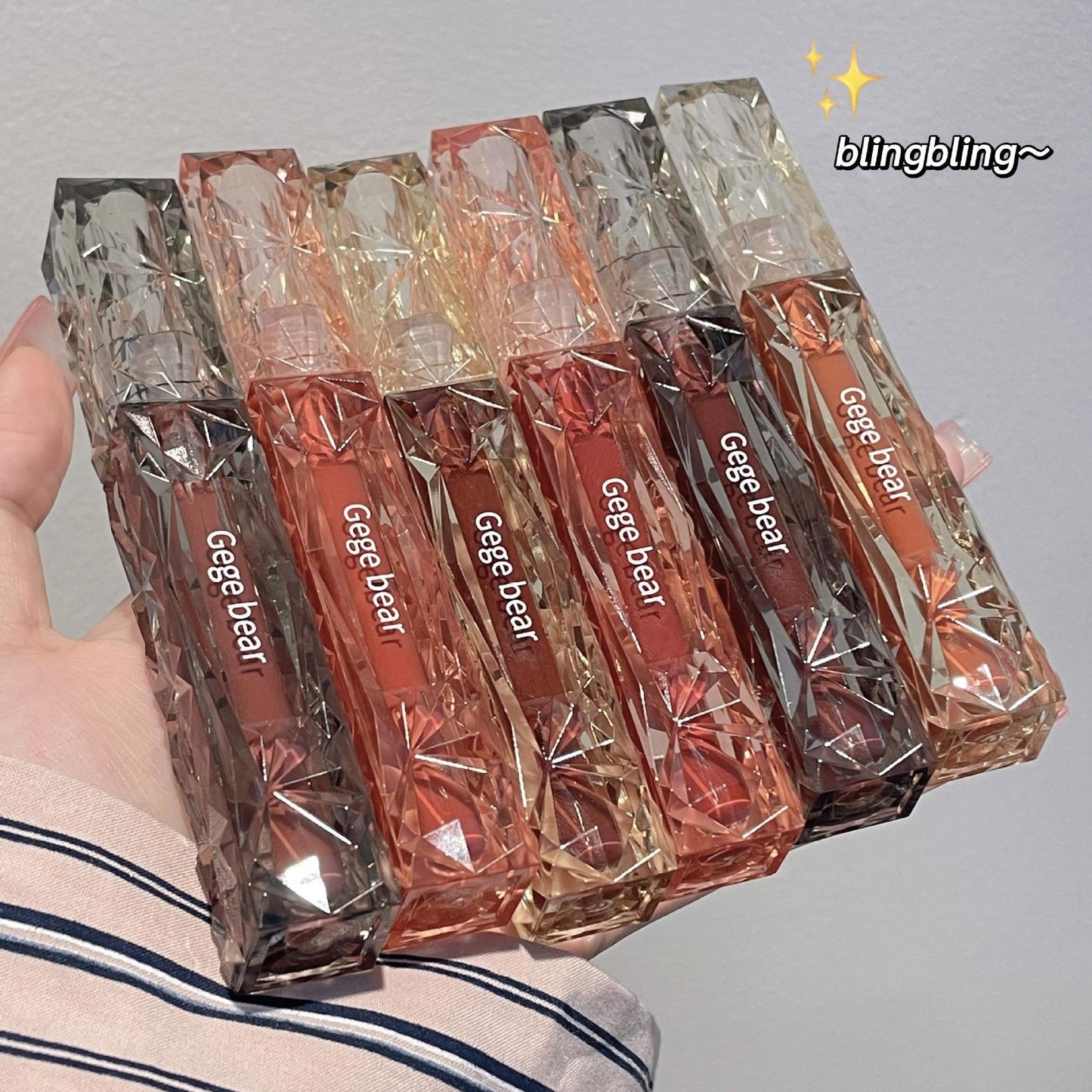 Crystal Transparent Diamond Light Mirror Lip Lacquer White