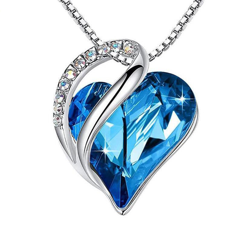 Sliver Heart Shaped Geometric Necklace Jewelry Women's
