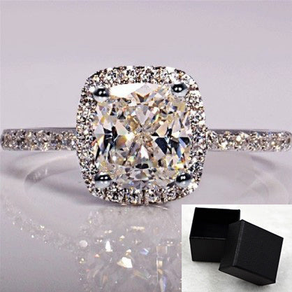 Rings For Women Engagement Ring White Gold Color
