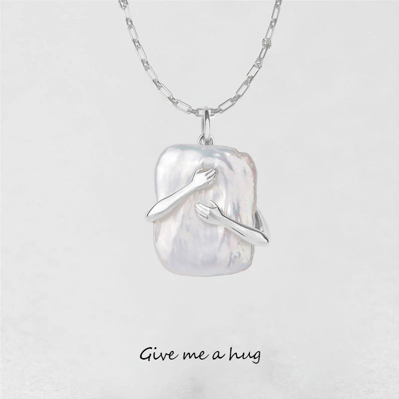 Unique Square Baroque Pearl Couple Pendant