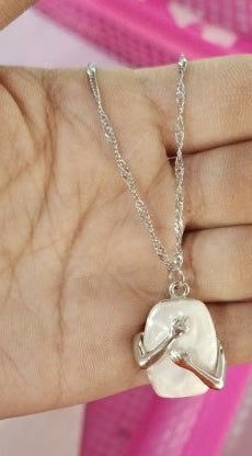 Unique Square Baroque Pearl Couple Pendant