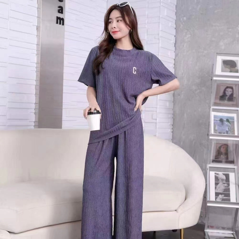 Women's Spring And Summer Embroidery Homewear Suit