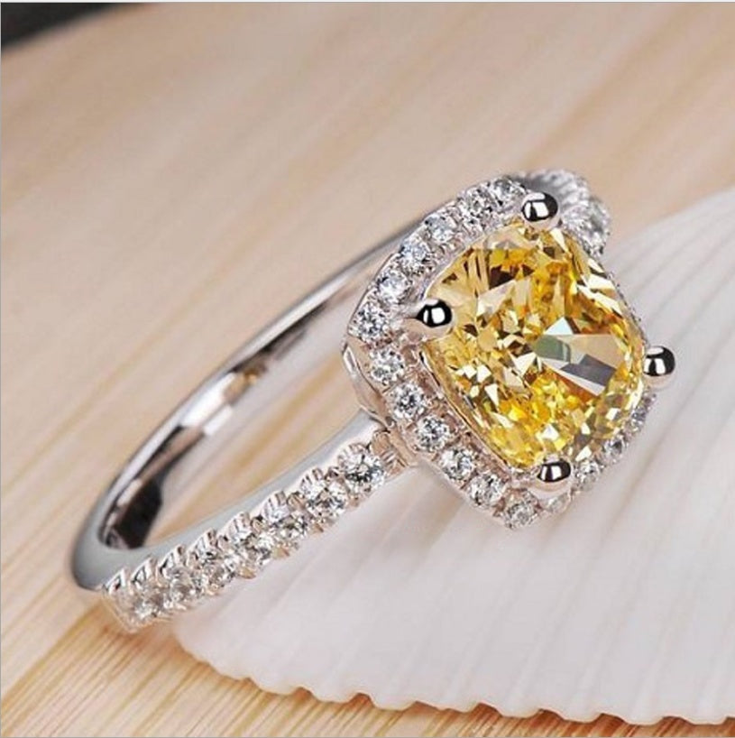 Rings For Women Engagement Ring White Gold Color