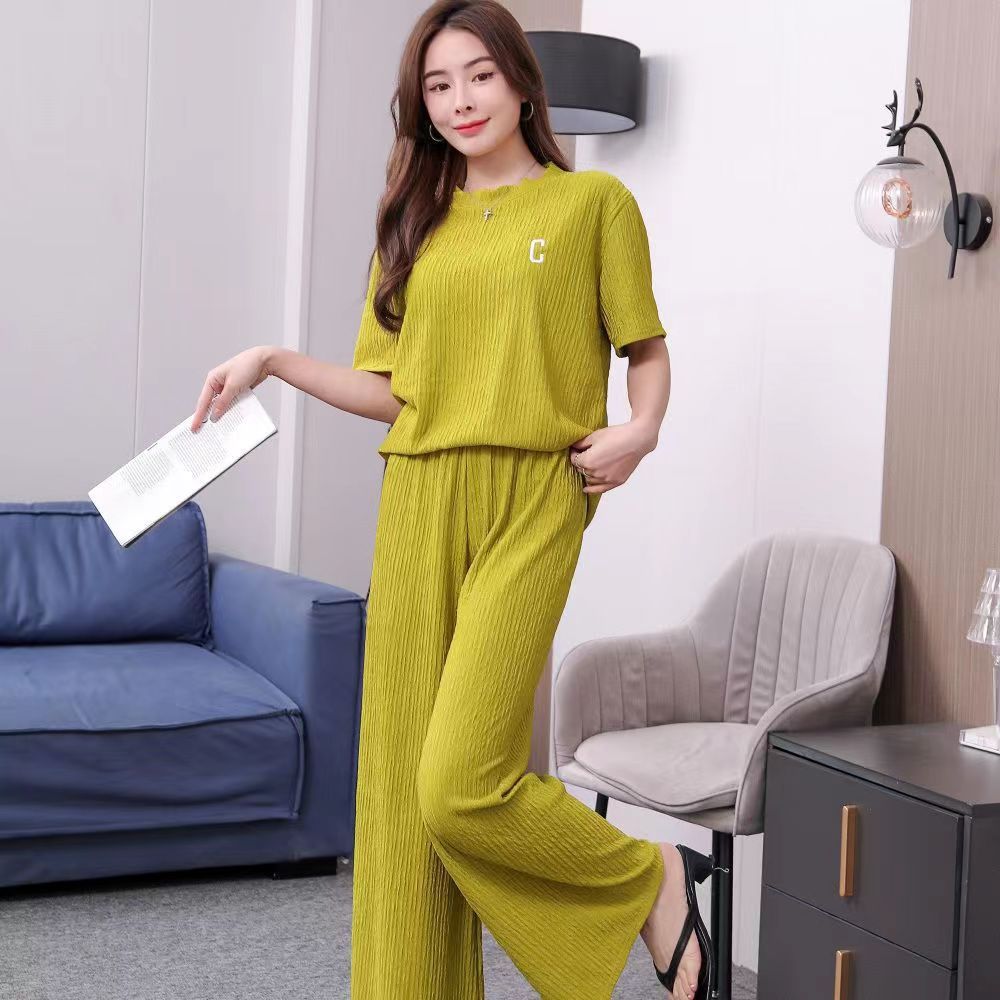 Women's Spring And Summer Embroidery Homewear Suit