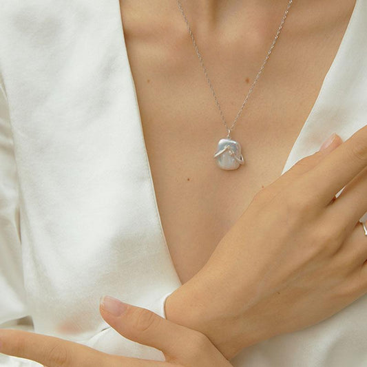 Unique Square Baroque Pearl Couple Pendant