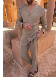 Casual Long-sleeved Suits Top And Slim-fit Trousers Men Clothing