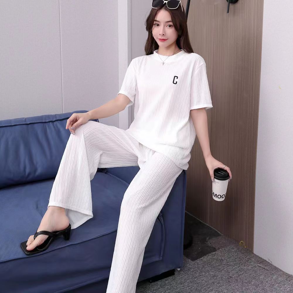 Women's Spring And Summer Embroidery Homewear Suit