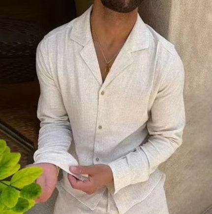 Casual Long-sleeved Suits Top And Slim-fit Trousers Men Clothing