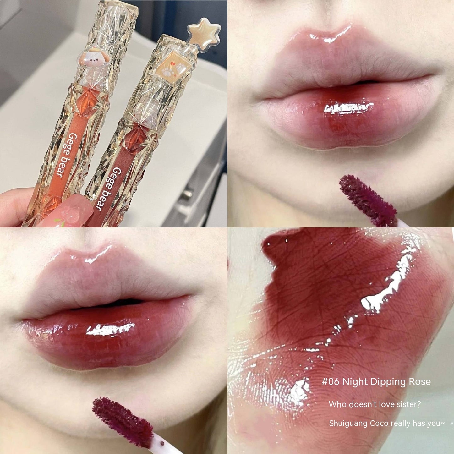 Crystal Transparent Diamond Light Mirror Lip Lacquer White