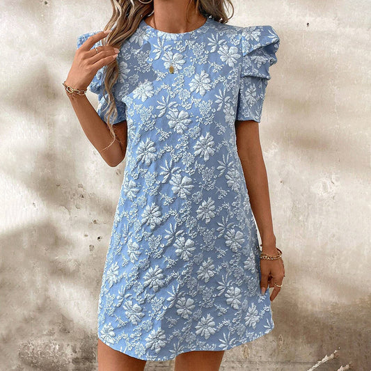 Women's Puff Sleeve A-Line Mini Dress